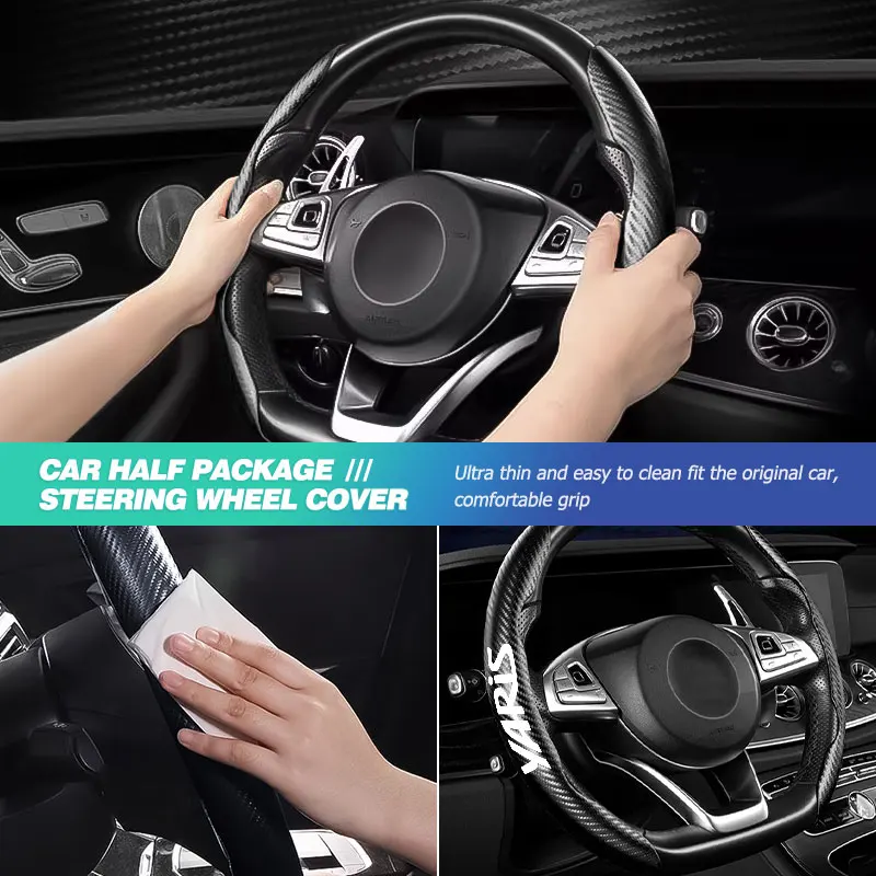 Чехол на руль автомобиля из углеродного волокна подходит для 12,6 дюймов для Toyota Prado 90 120 150 J90 J120 J150 LC90 LC150 2015 2016 Чехол на руль автомобиля из углеродного волокна подходит для 12,6 дюймов для Toyota Prado 90 120 150 J90 J120 J150 LC90 LC150 2015 2016