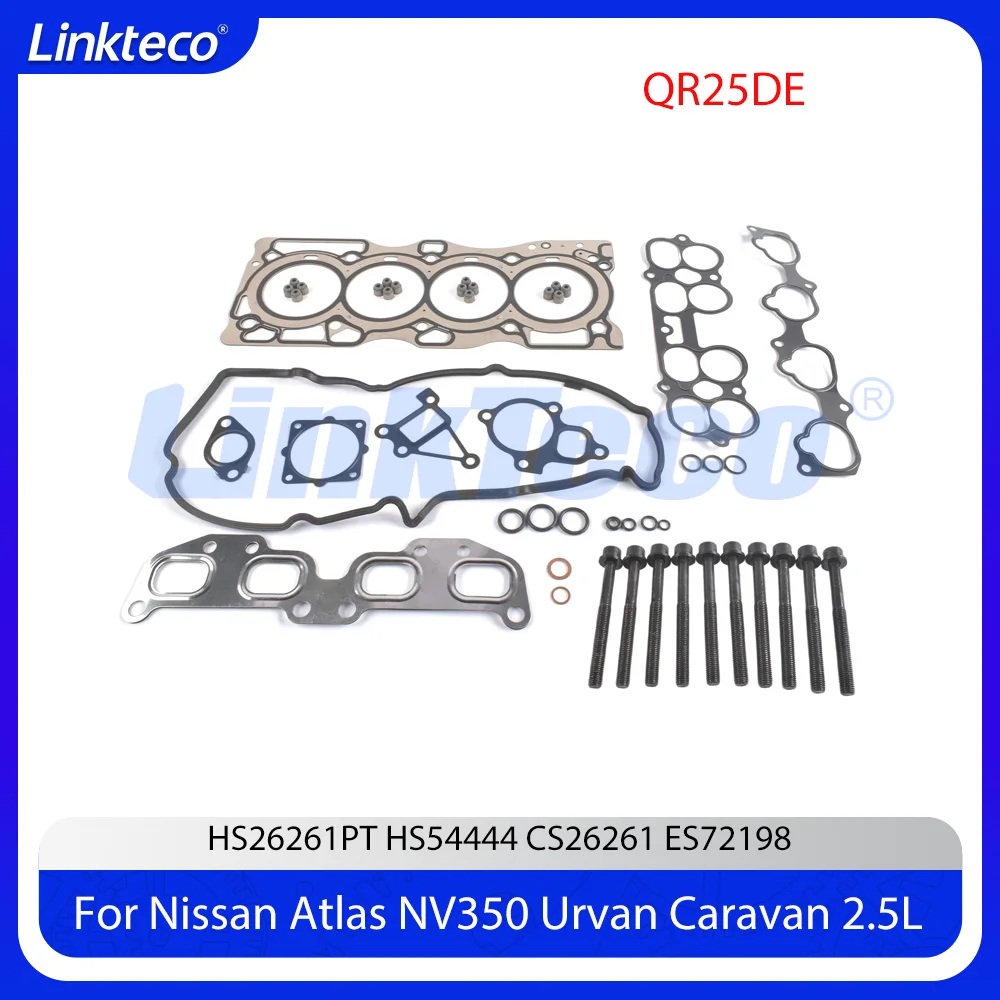 Engine Parts Head Gasket Set w/Bolts Fit 2.5 L QR25DE For Nissan ALTIMA SENTRA X-TRAIL 2.5L L4 02-06 HS26261PT HS54444 ES72198