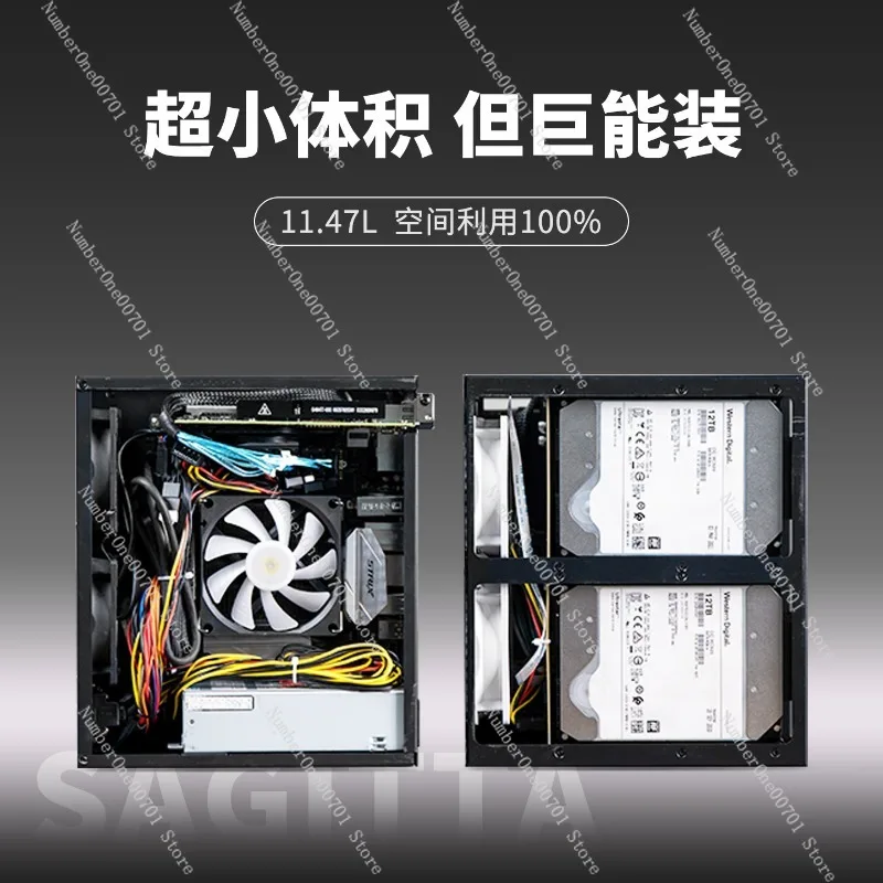 6-Bay NAS Aluminum Chassis Mini ITX Server Case Support Small 1U PSU Network Storage DIY Enclosure