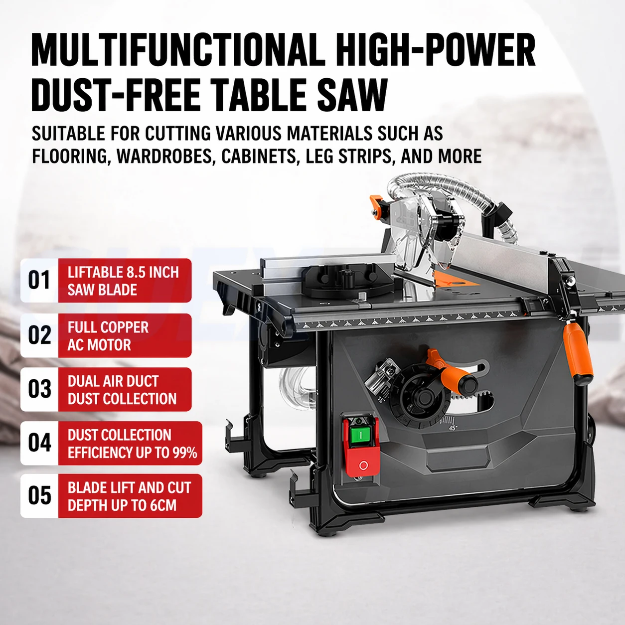 1750W/2000W Woodworking Decoration Chainsaw Household Sliding Table Saw Cutting Board Multifunction Cutting Machine For DIY
