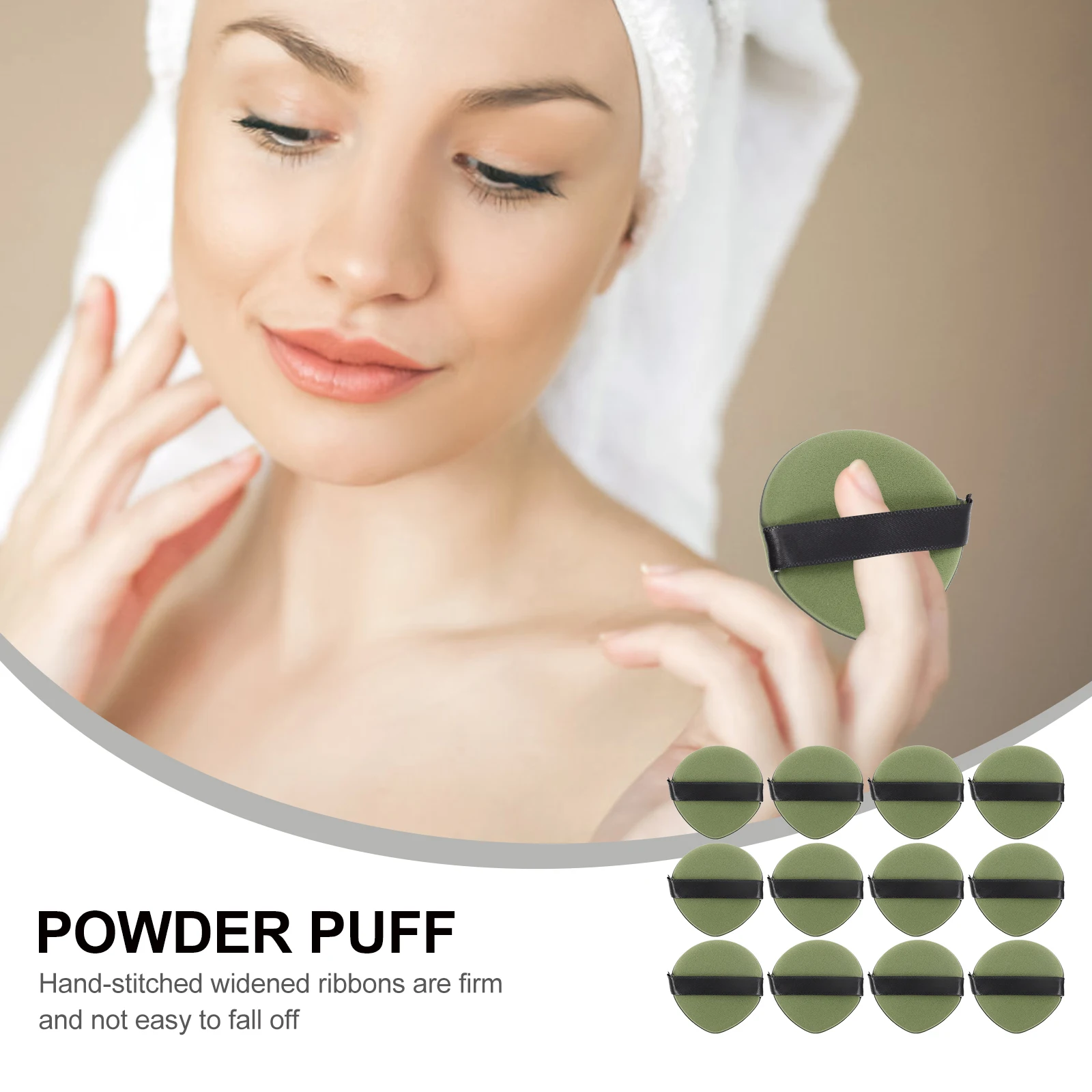 

12pcs Makeup Puff For Foundation Powder Cream Wet Dry Use Teardrop Sensitive Skin Facial Applicator