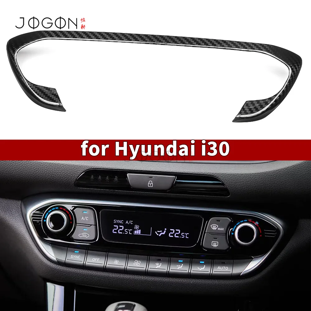 

Для Hyundai i30 N 2020 + консоль из настоящего углеродного волокна, кнопки кондиционера, крышка, аксессуары для интерьера