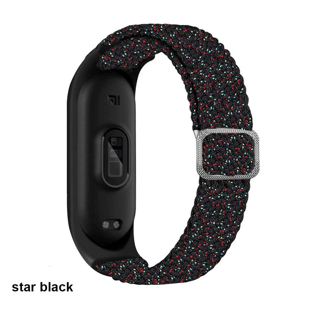 Нейлоновый ремешок для Mi band 7, эластичный регулируемый плетеный браслет Miband4, ремешок для Mi band 6, ремешок для xiaomi Mi band 4, 3, 5, 6