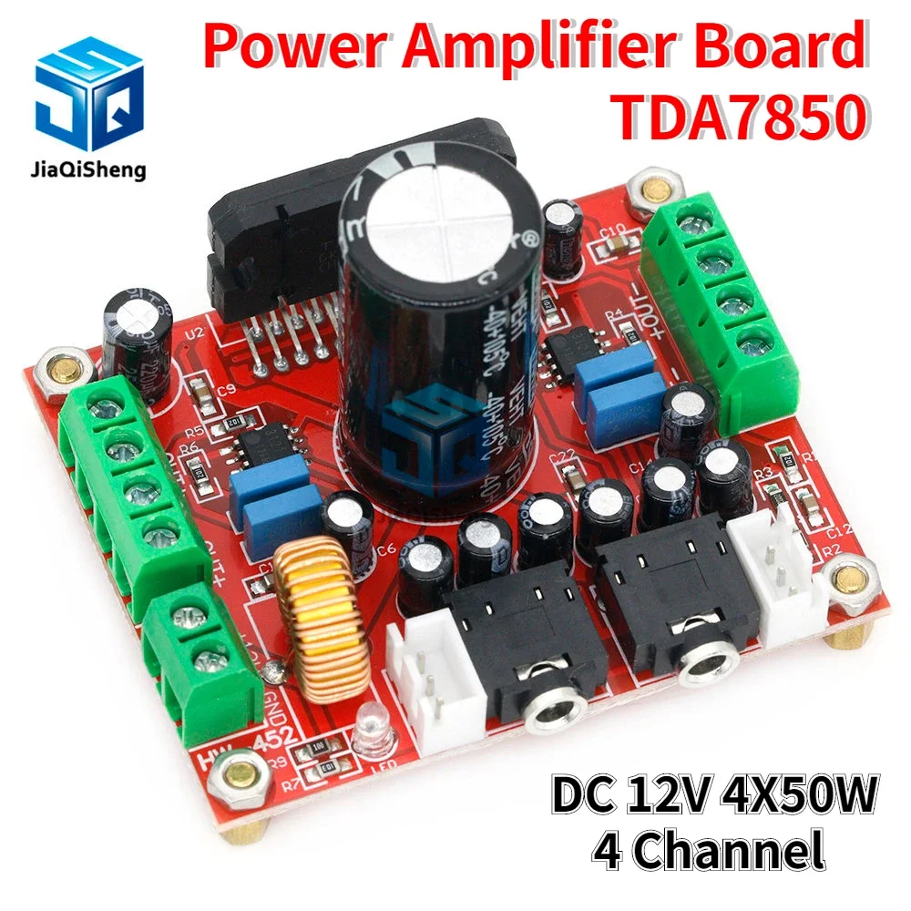 Fever Class TDA7850 Power Amplifier Board 4 Channel Car Power Amplifier Board Module DC 12V 4X50W with BA3121 Noise Reduction