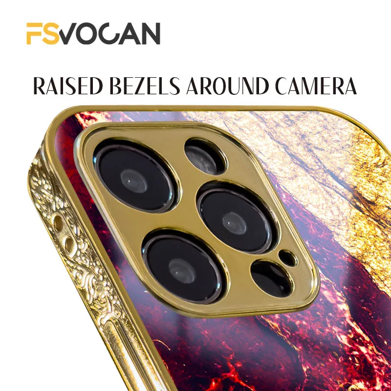 우아한 대리석 패턴 폰 케이스 럭셔리 골드 악센트 아이폰 17 16 15 14 13 12 11 18 프로 맥스 백 커버