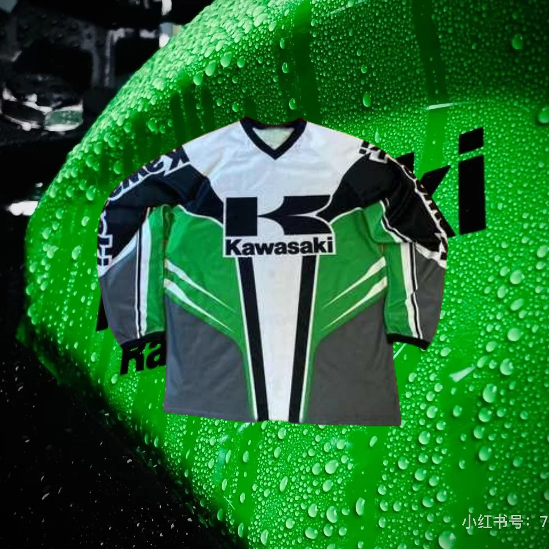 

Kawasaki Motorcycle Racing Team Men's T-shirt Long Sleeve Spring and Autumn Men's T-shirt 2025 New Sports Breathable Men's Top