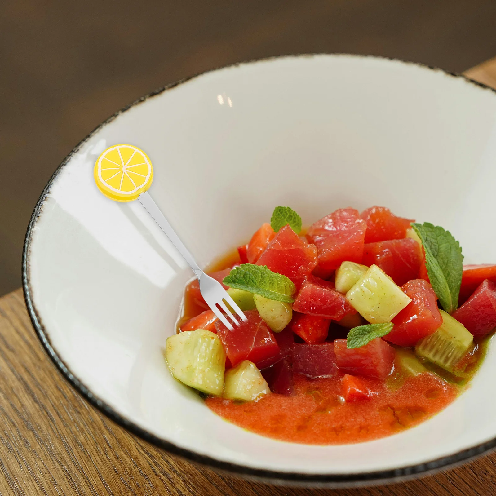 

5Pcs Cartoon Food Picks Stainless Steel Handle Reusable Party Dessert Cake Forks Snack Appetizer Sticks