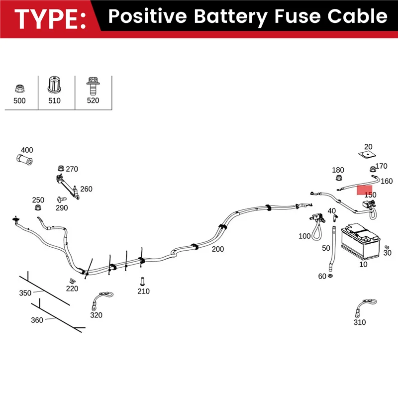 

A4635400104 Battery Cable For Mercedes-Benz G W463 Positive Battery Cable A4635407104 Car Accessories