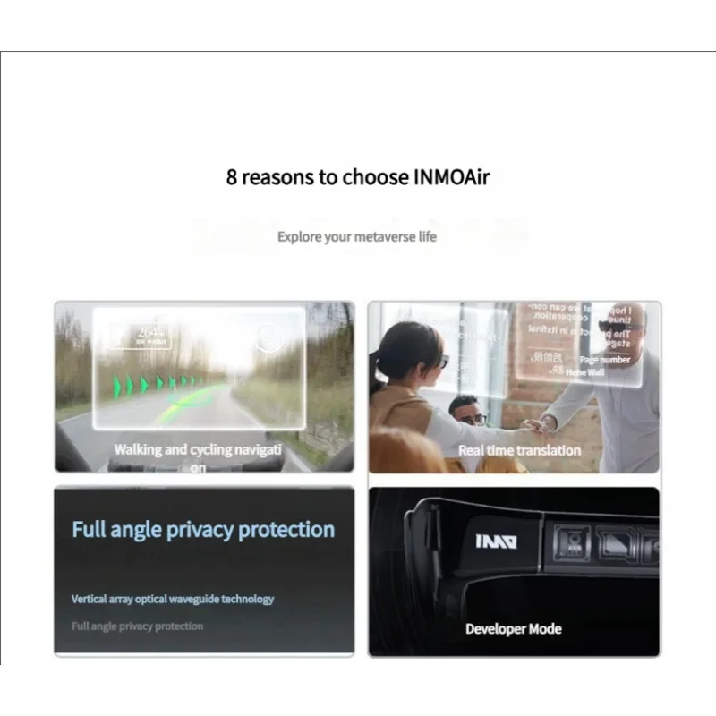 Original INMO Smart AR Glasses Wireless  Air Assistant Glasses for Music/Call/Translator/Prompter/Navigation/Bluetooth Audio