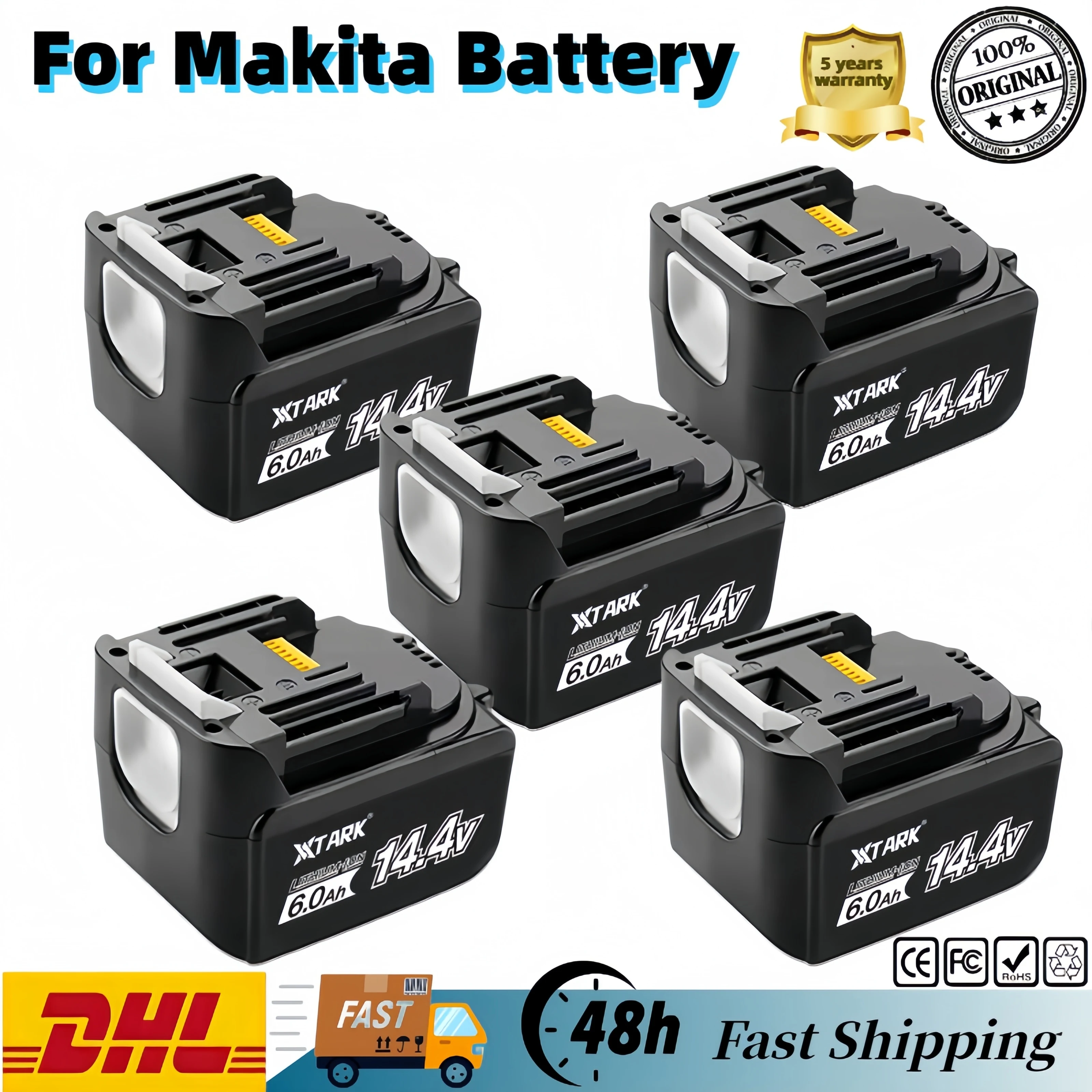 

For MAKITA BL1430 14.4V 6000mAh Li-Ion Battery BL1415 194066-1 194065-3 194559-8 MAK1430Li MET1821