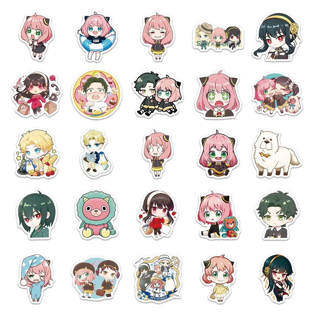 

10/30/50pcs Cute Anime SPY×FAMILY Stickers Q Version Graffiti Sticker for Kids Toy Notebook Stationery Phone Decals Wholesale