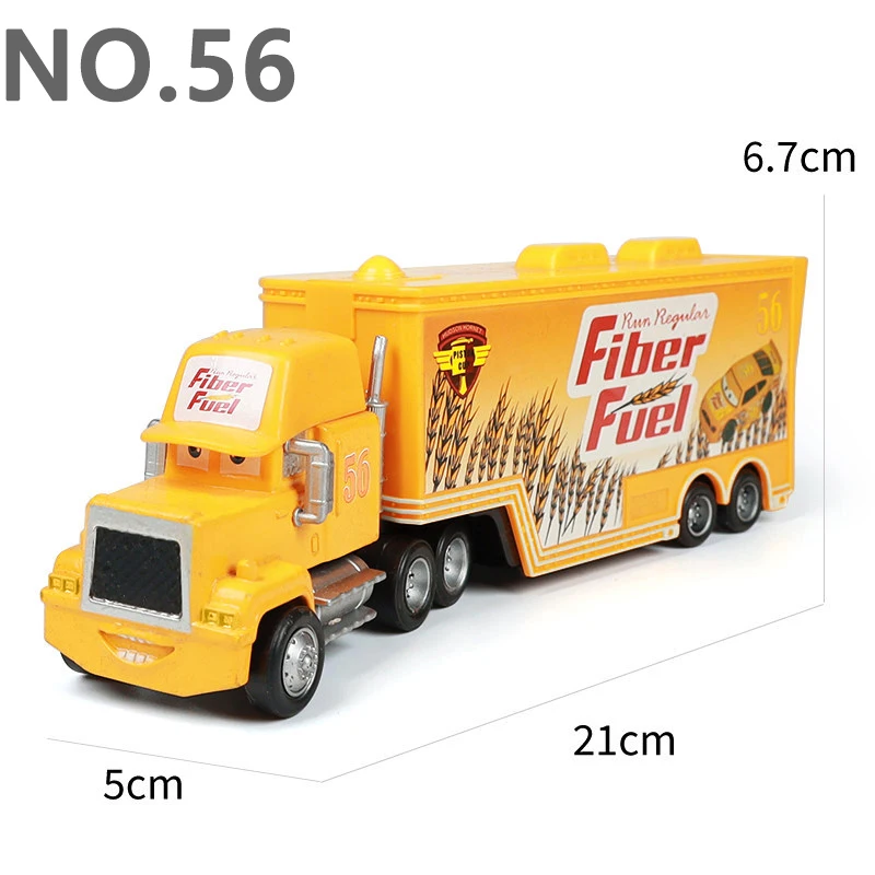 Pixar Cars Greg Candyman's Hauler Modellauto Anime-Figur Mack Container Trucks Semi-Hauler Dinoco Racing Spielzeug Kindergeschenke – Detail 34