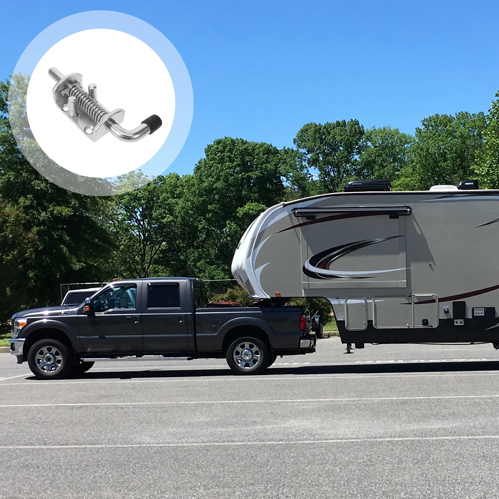 

Spring Plunger Door Lock Accessories Quick Easy Operation High Durability Simple Installation Travel Trailer Security