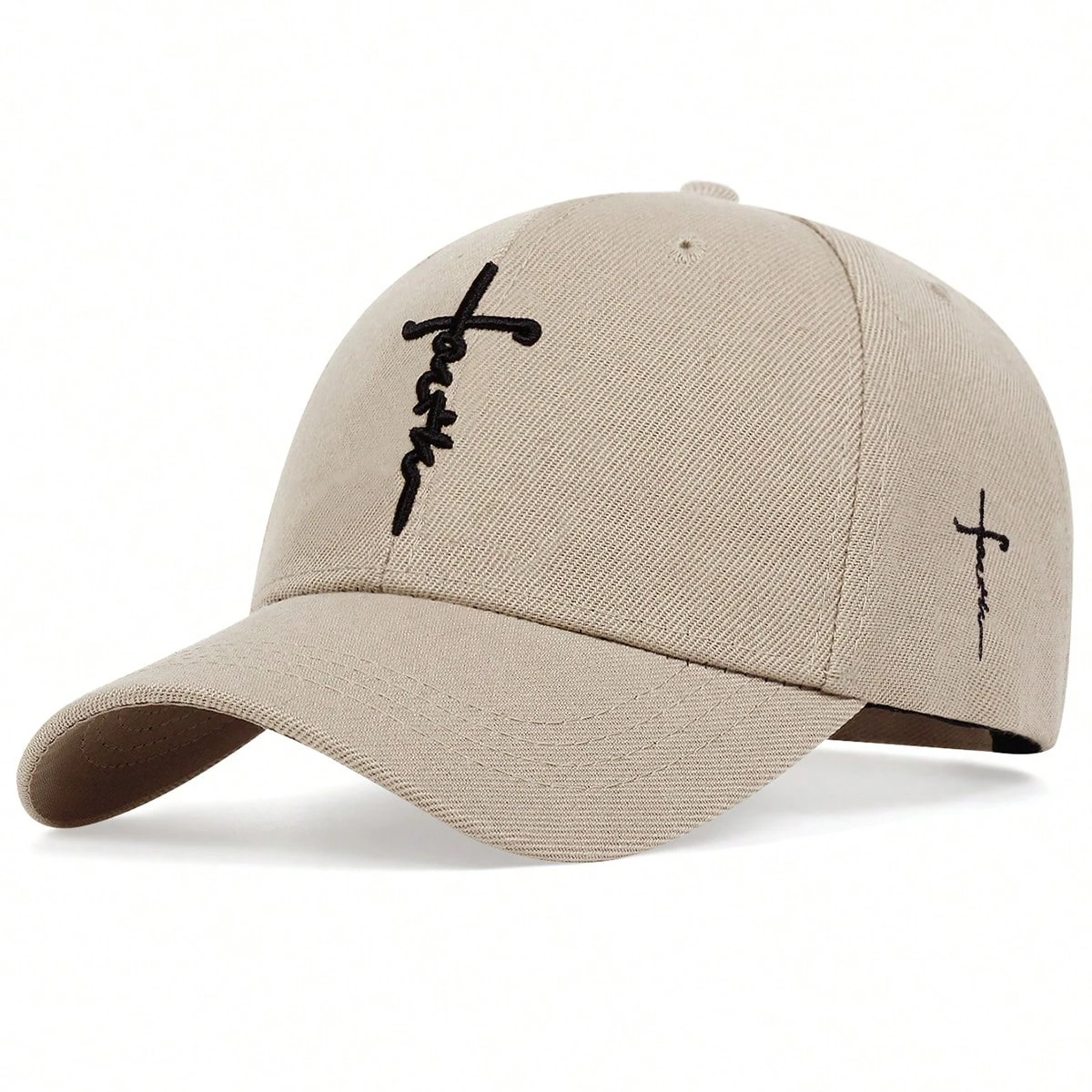 2-teiliges Unisex Baseballkappen-Set mit Kreuz-Stickerei für Frühling und Herbst, Verstellbare Outdoor-Freizeithüte, Dad Hat und Sonnenschutzhut Kombi-Set – Detail 8