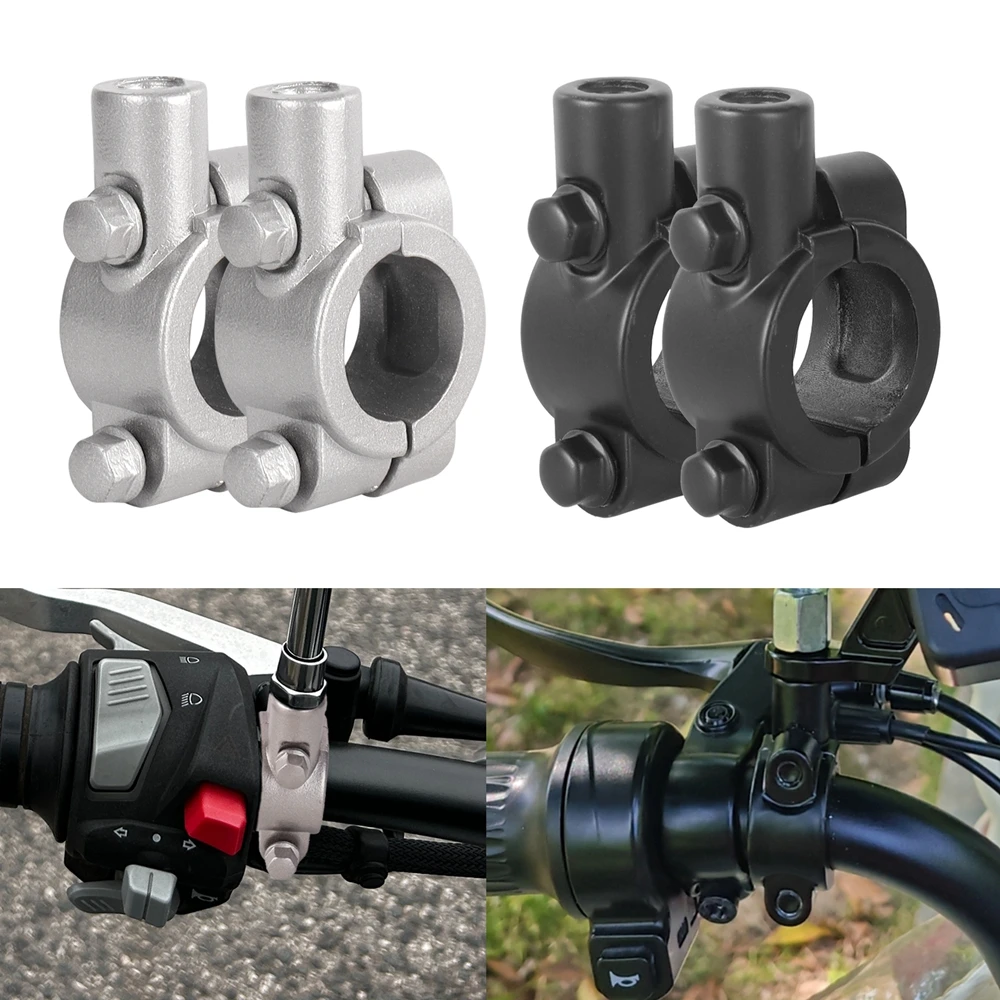 Motorrad Lenker Spiegel Halterung Clamp 10mm 8mm Gewinde Rückspiegel Halter Adapter Halterung Retainer