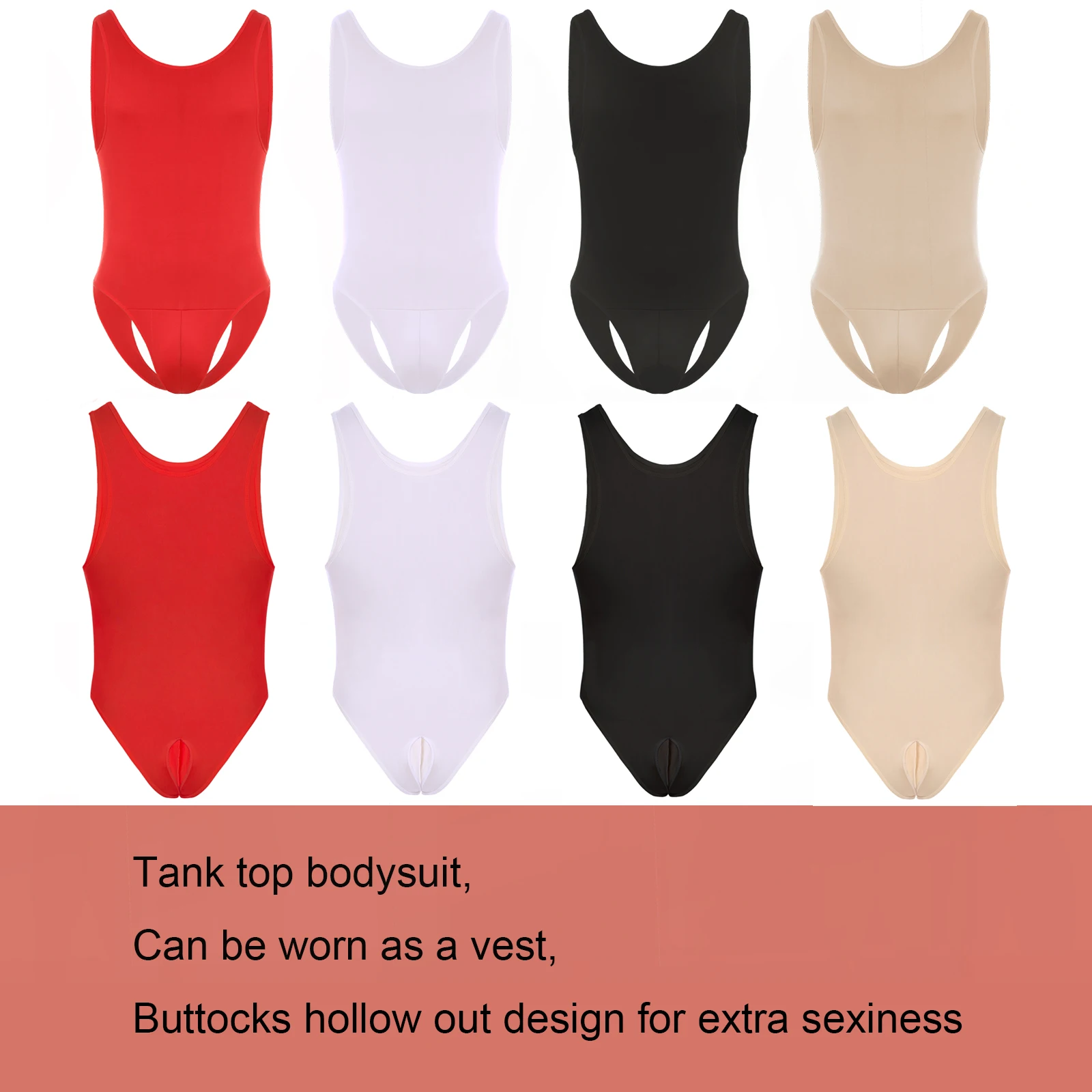 Men's Sexy Bare Body Jumpsuits Hot Open Crotch Backless Anal Panties Hip-Baring Bodysuit BDSM Fetish Sissy Gay Exotic Costumes image 3