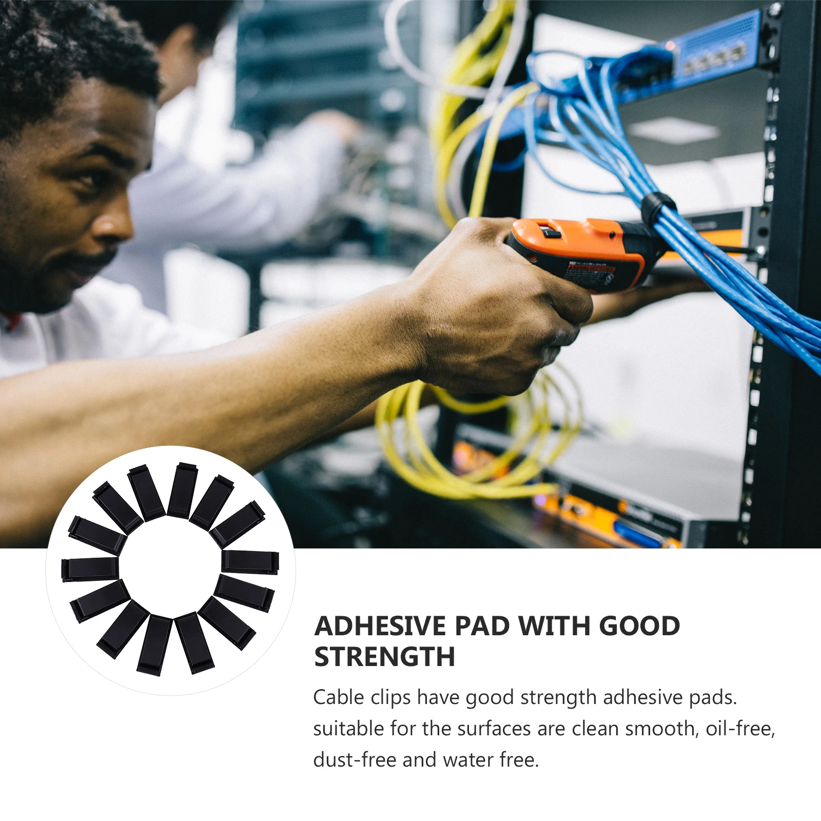 

20 PCS Self Adhesive Cable Manager Wire Holder Organizer Self-Adhesive Clips Durable Management Accessories Cord