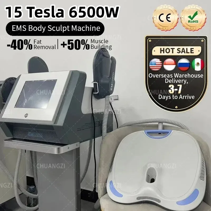 

EMSzero Neo 15Tesla 6500W Muscle Stimulate Fat Removal EMS Body Slimmin Sculpt Machineg Butt Build Weight Lose for Salon EMSzero