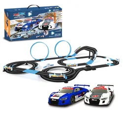 Sonic storm electric double toy car racing competition roller coaster sports car track boy remote control track racing