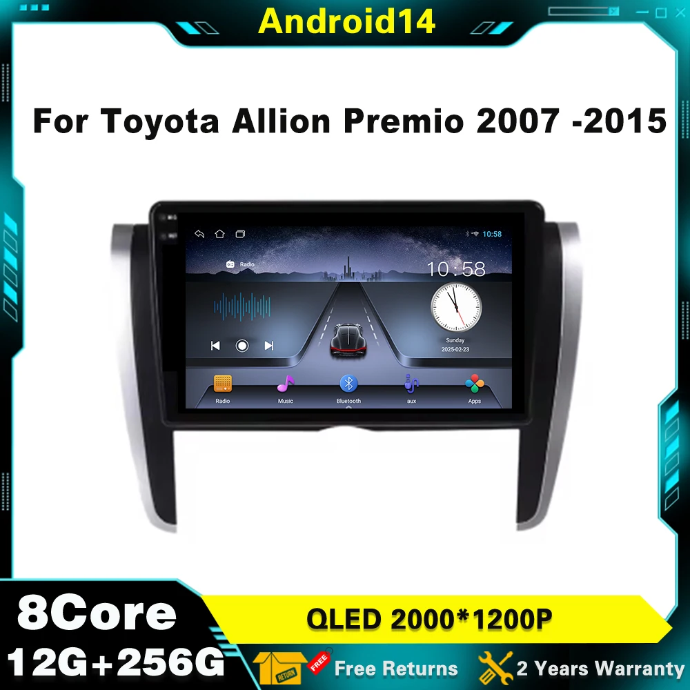 

9" For Toyota Allion Premio 2007 -2015 Car Radio Multimedia Stereo Autoradio 14 Navigation GPS Head Unit Video Player No 2 din
