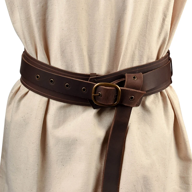 

Halloween Hallstatt Medieval Retro Long Knotted Belt Steampunk Gothic Cosplay Costume Accessorie Leather New Knight Waistband