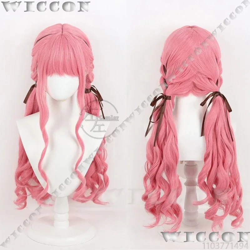 

a7d@Nikki Game Infinity Nikki Cosplay Prop Double Pony Pink Hair Cos Wig Prop Cute Girl Women Halloween Party Outfit Customizeda