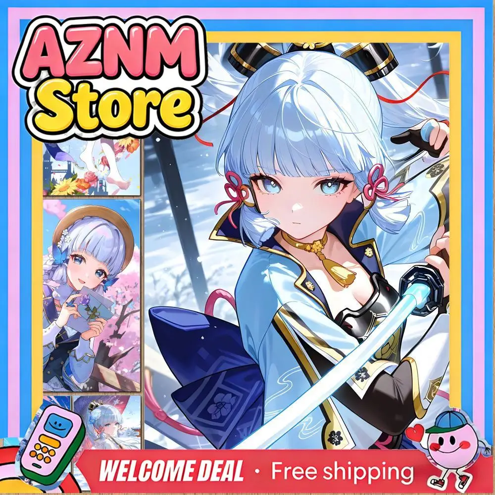 Fashion KKamisato Ayakaed Poster HD Waterproof Self-Adhesive Wall Art Multi-Scene Application