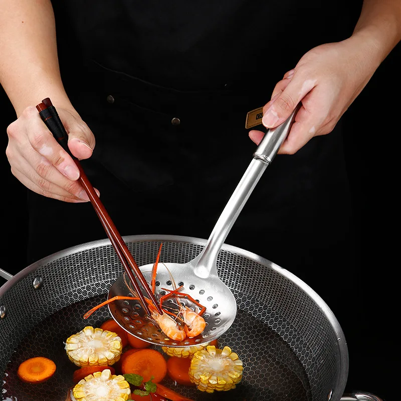 Cooking Spatula Stainless Steel Kitchenware Thickened Heat Frying Spoon Colander Non-Stick Leaky Shovel Kitchen Accessories