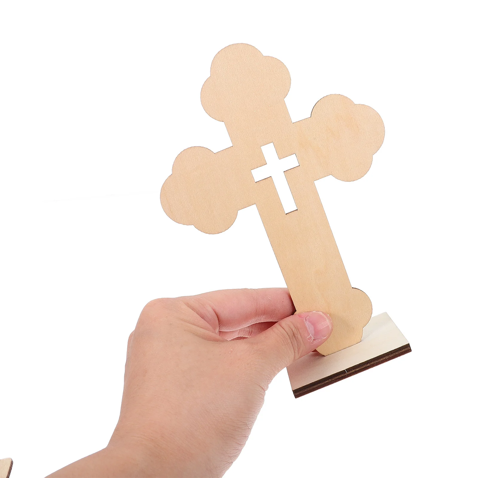 15Pcs Wooden Cross Ornaments Handcrafted Baptism Centerpieces Religious Decorations Wood Cross Crafts Table Decor