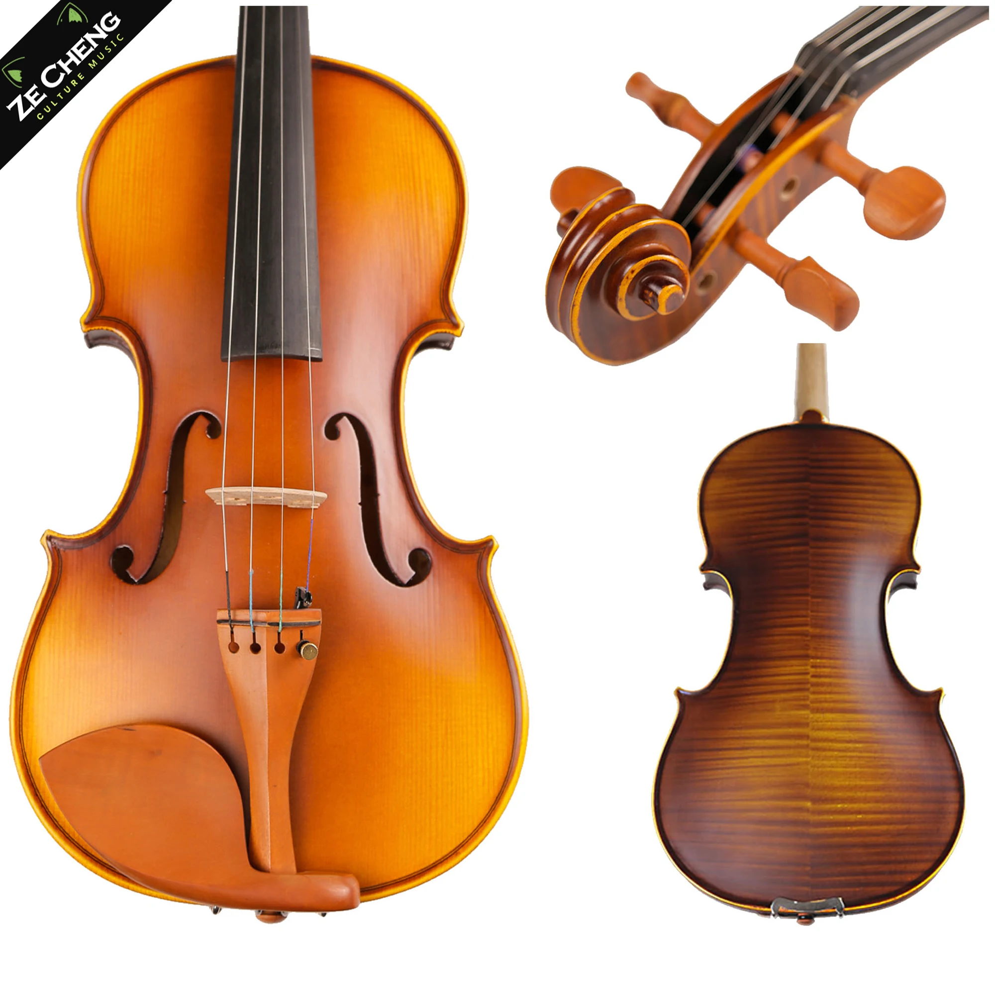 

Professional High-Quality Violin Natural Stripesd Maple Violin 4/4 Veneer Backboard Instrument Handmade Antique Violin with Hard Case, Shoulder Rest, Bow, Strings, Mute