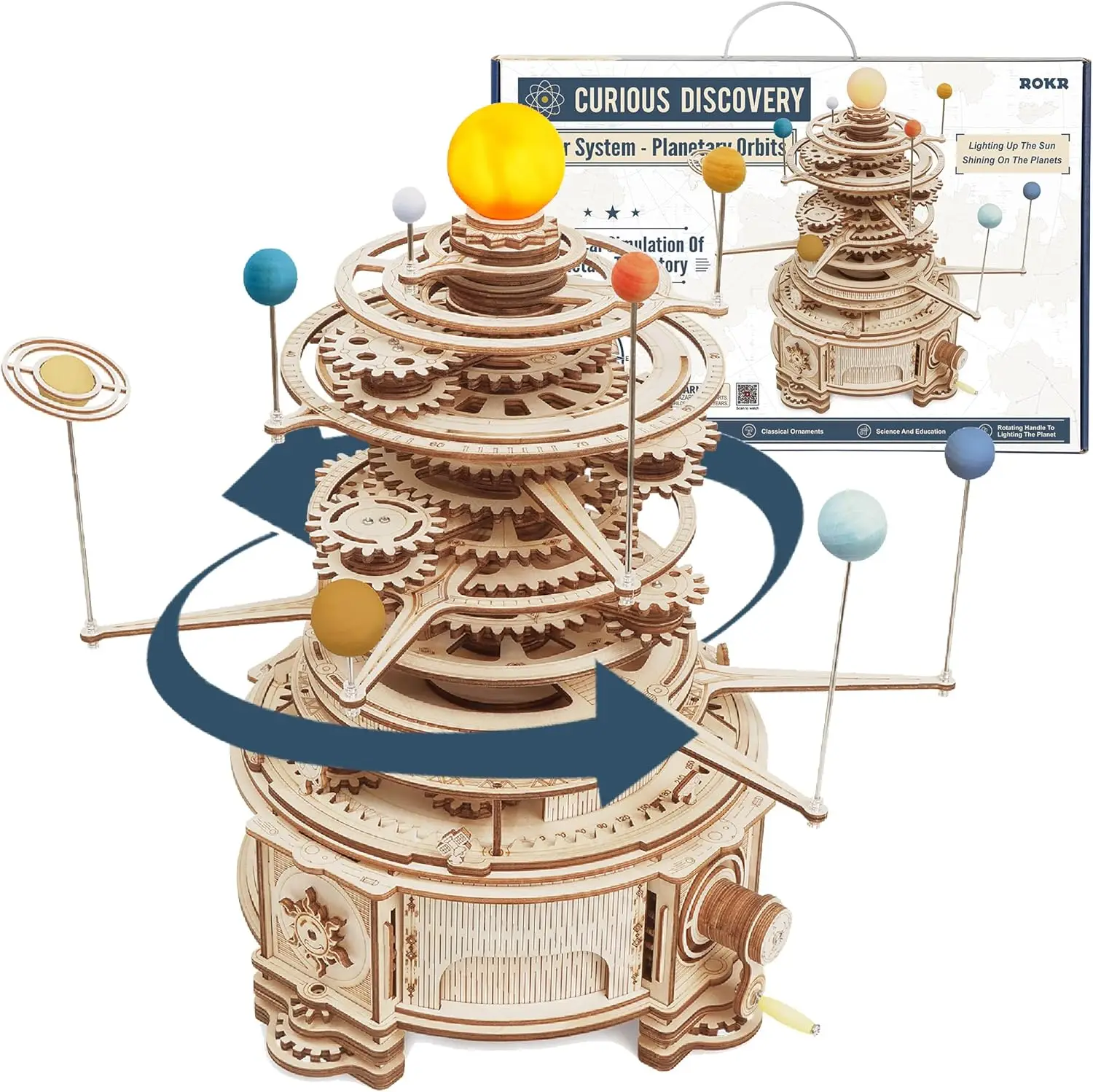 

3D Wooden Puzzles for Adults-Orrery Solar System Model Kit-Crafts for Adults Teens-Gift for Father's Day