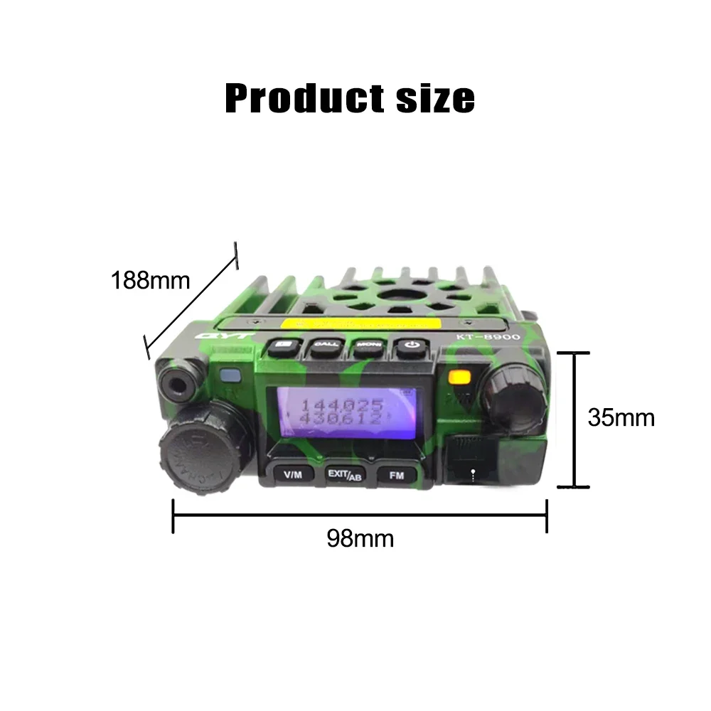 QYT-Mini Radio móvil de doble banda para coche, KT-8900 de Radio de 25w con pantalla a Color, VHF/UHF, 136-174/400-480MHz, KT8900-camou