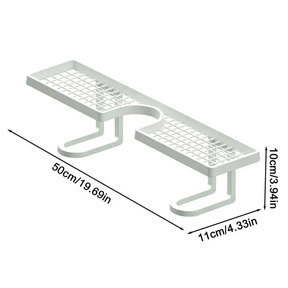 Kraanplank voor badkamer wastafel 19,69 inch U-vormig, boorloos, boven de badkamer wastafel organizer voor tandenborstels, bekers, cosmetica