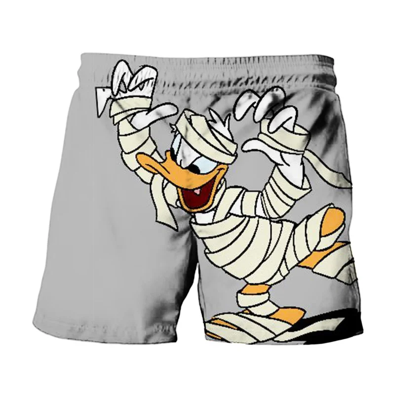 Disney Mickey Minnie And Donald Duck Print Summer Men\'s Swimwear Beach Club Halloween Collection Fashion Casual Shorts 2024