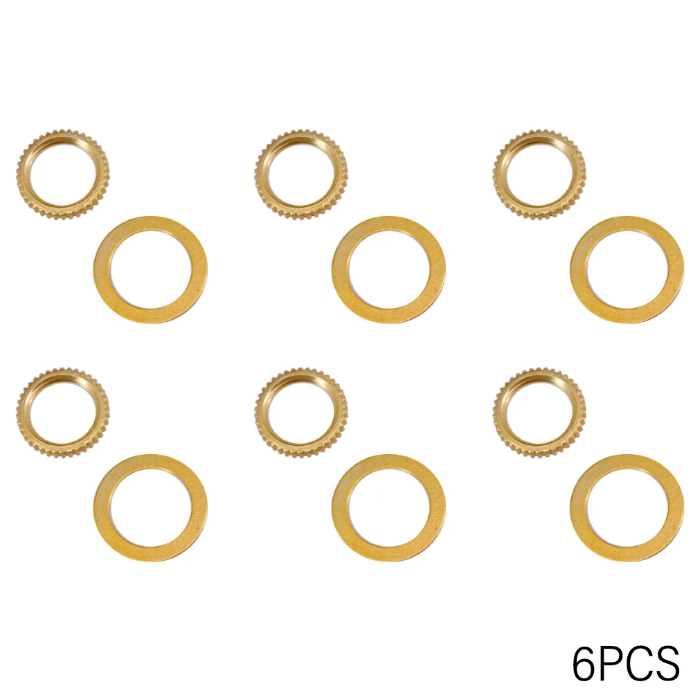 6 Set Gitaar Potentiometer Moer En Ring Pickup Keuzeschakelaar Moer Pakking Voor Toonvolume Voor LP Gitaar Vervangende Onderdelen