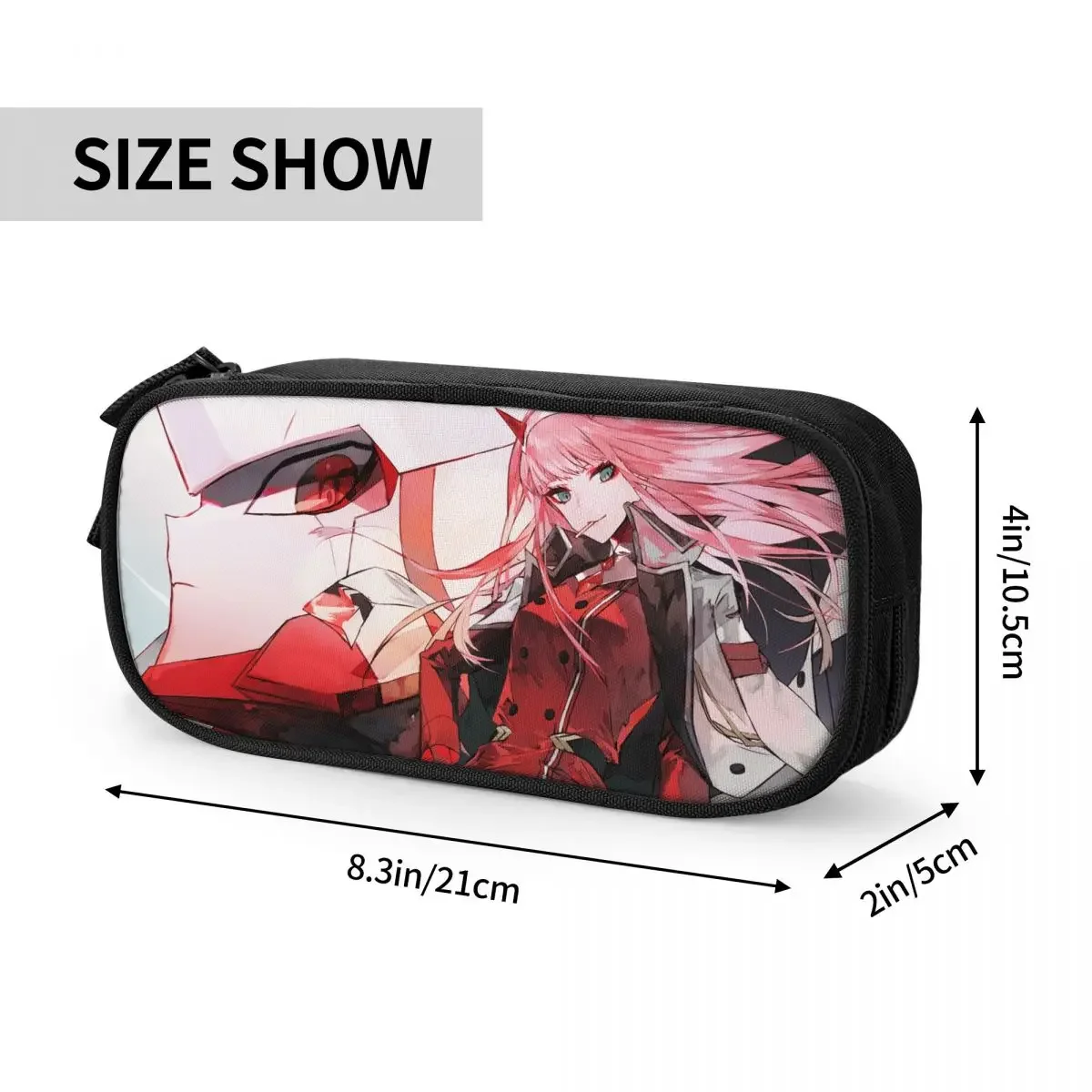 Darling In The FRANXX Zero Two Big Capacity Pencil Pen Case Office College School Large Storage Bag Pouch Holder Box Organizer