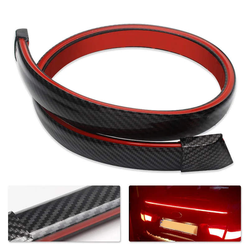 Xinfok 100CM Carbon Fiber Led Spoiler Lights Universal Auto Driving Brake Turn Signal Rear Tail Lights Car Rear Spoiler 12V