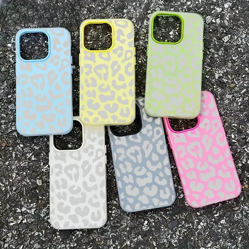Gray Leopard Print Jelly Color Phone Case For Samsung Galaxy S26A56 A55  S25 S24 S23 Ultra S21 FE S22 Plus A57 A54 A36 A35 Cover