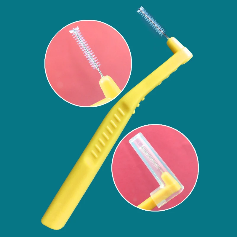 -20Pcs L-Type Angled Interdental Brush Gap Brush For Braces Micro Soft Brush For Dental Brackets Cleaning Short Handle Brushes-