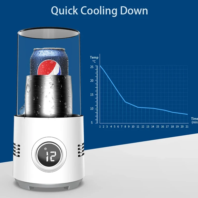 Novo 2 em 1 bebidas copo refrigerador caneca de café mais quente para leite chá cerveja desktop bebida elétrica aquecimento copo resfriamento para