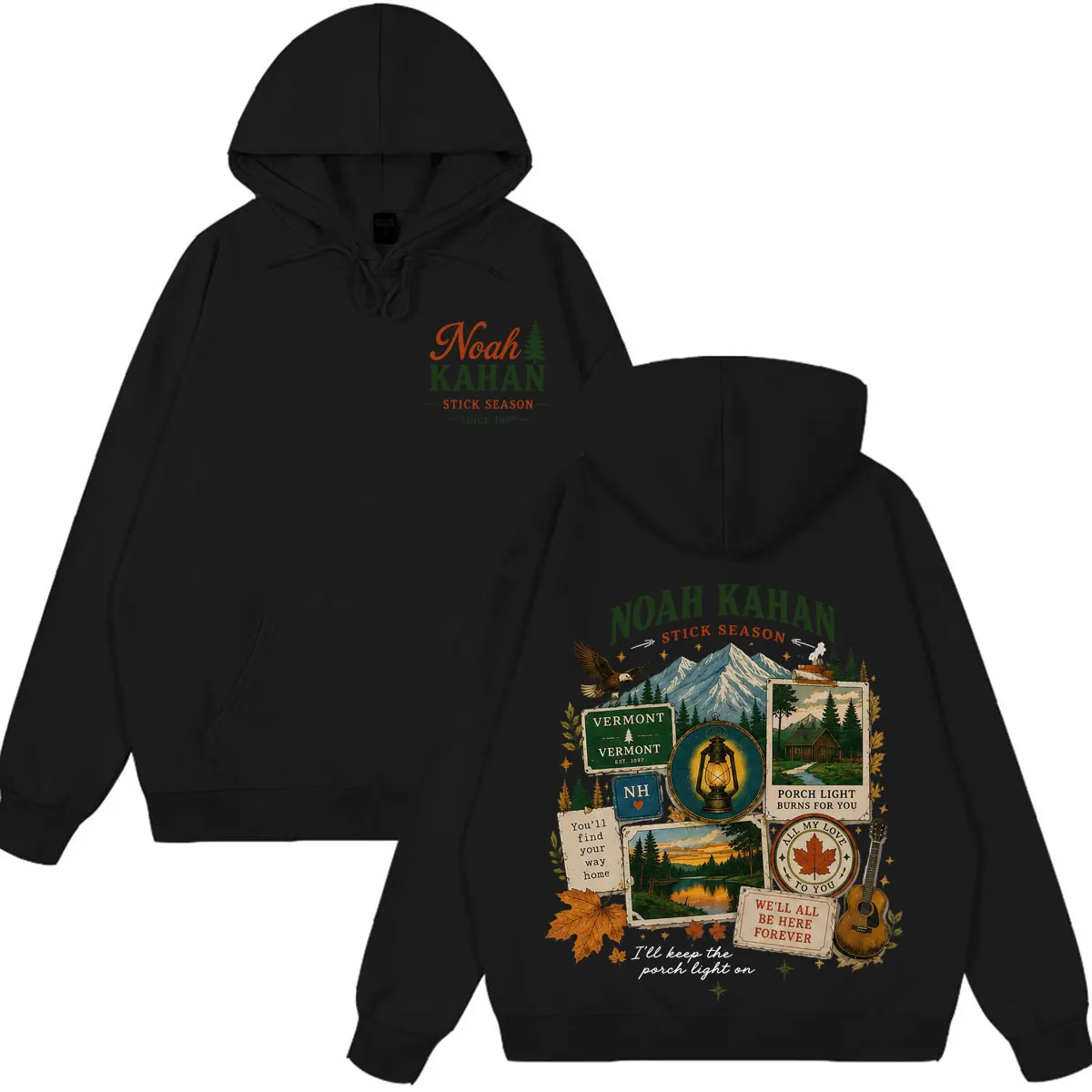Noah Kahan The Great Divide Tour 2026 Grafikdruck-Hoodie für Herren und Damen, Hip-Hop-Sweatshirt mit langen Ärmeln, lässiger, übergroßer Pullover – Detail 7