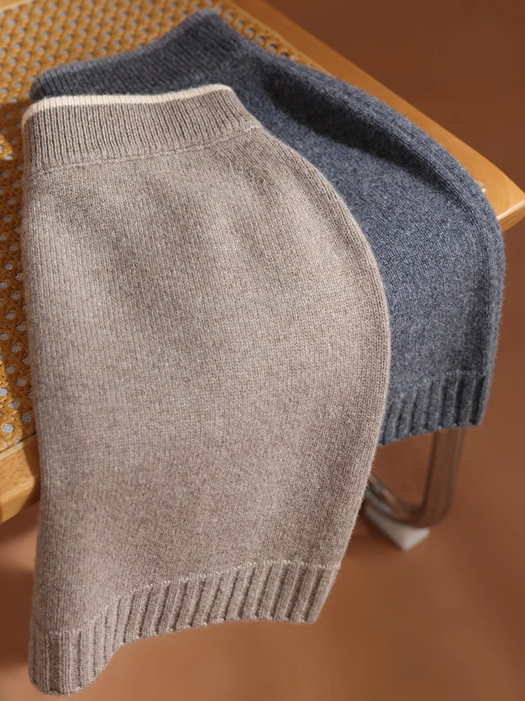 

TLOML New Chic Women's 100% Merino Wool Mini Skirt Preppy Style Cashmere Knitted Skirt Autumn Winter Soft Warm Basics Mini Skirt
