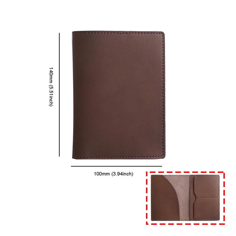 Custodia per passaporto in vera pelle di fascia alta porta carte di credito solido porta passaporto Vintage uomo donna portafoglio da viaggio Unisex