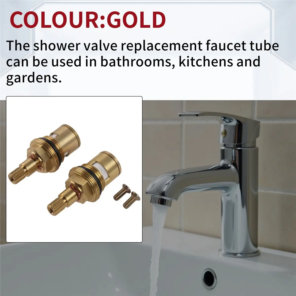 *A* 2PCS Brass Ceramic Stem Ceramic Disc Cartridge Faucet Valve Cartridge Replacement Faucet Repair Replacement Parts