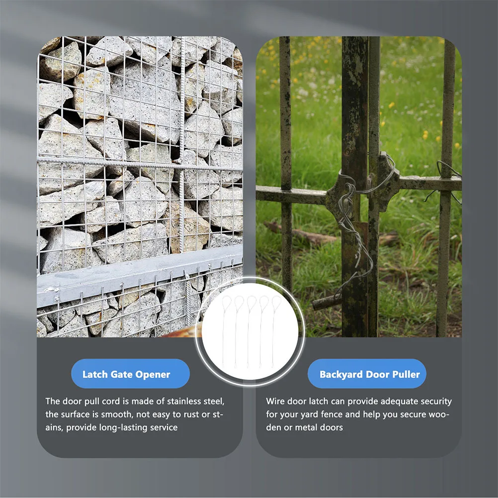 5 قطعة كابل البوابة الفولاذ المقاوم للصدأ قابل للتعديل لحديقة سياج ساحة المعادن سحب بوابة مزلاج سلسلة لحديقة الحبل الأجهزة الأمنية