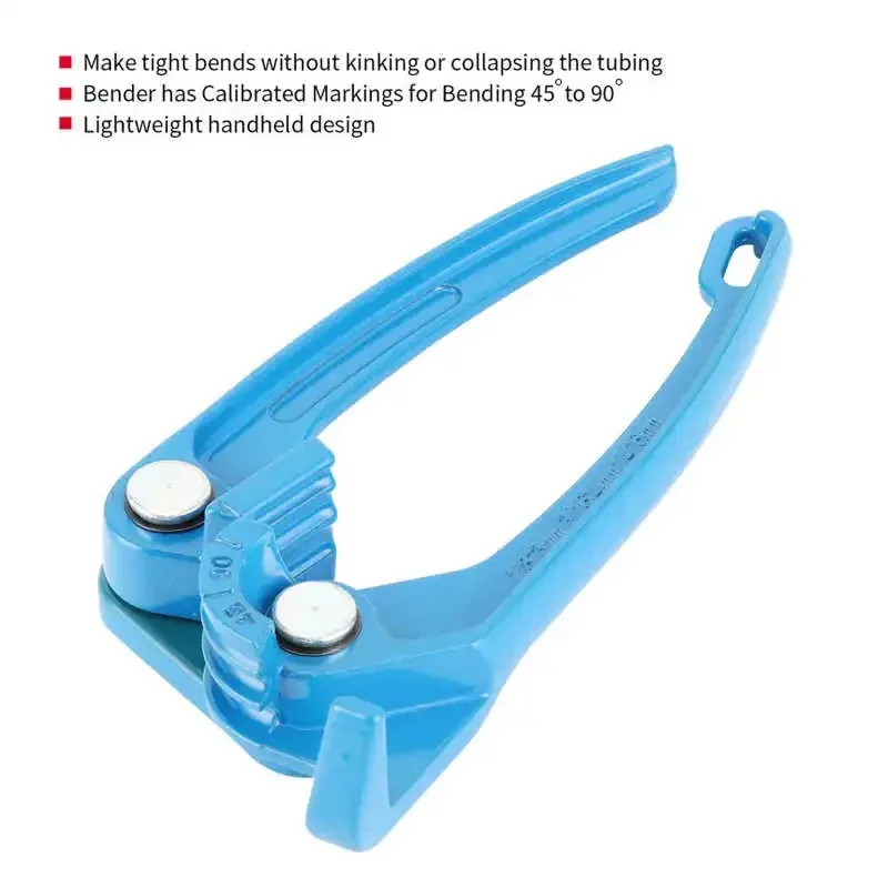 

Car Hand-held Disassembly Tools 1/8in 3/16in 1/4in Tube Bender Tubing Fuel Brake AC Refrigerant Line Bending Tool Blue