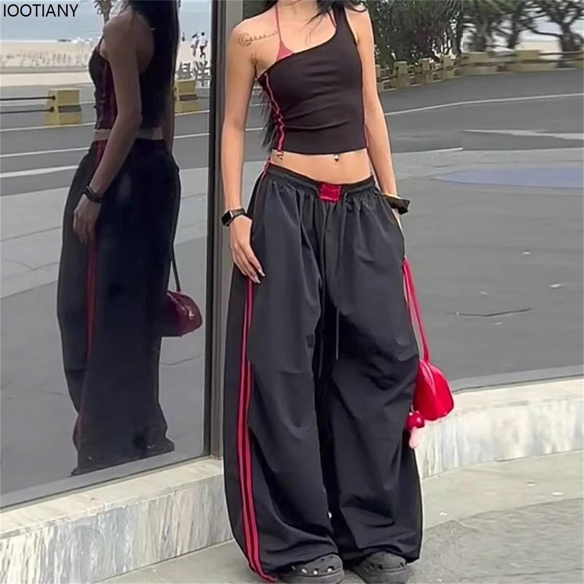 

Loose Joggers Pants Women Cargo Pants Vintage Streetwear Hip Hop Y2k Baggy Wide Leg Sweatpants Casual Pockets Fashion Trousers