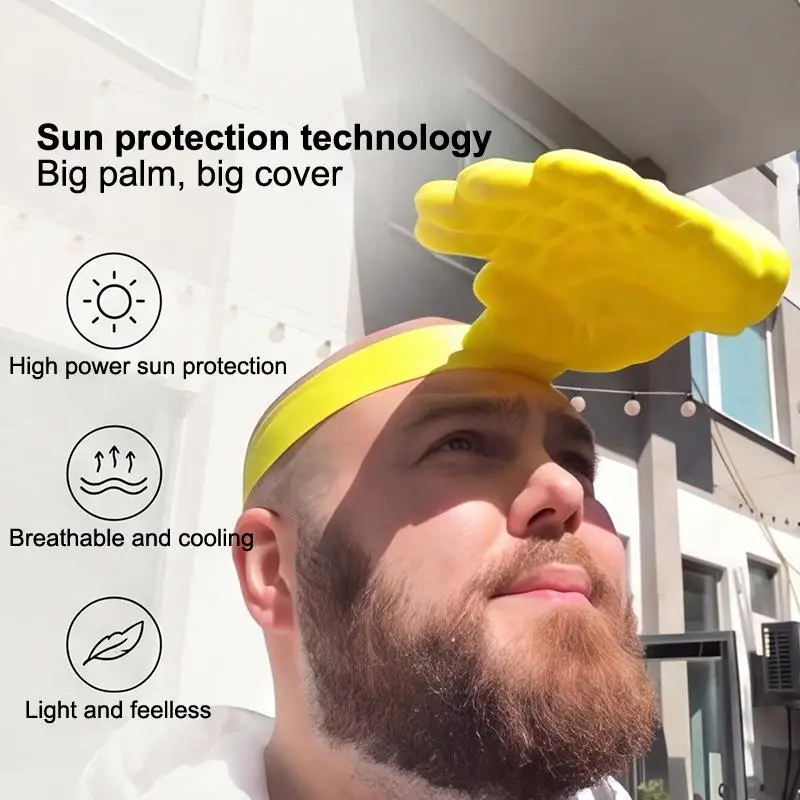Palm Shaped Funny Hat Creative Head Mounted Uv Protection Outdoor Photography Prop Novelty Headwear For Adult Outdoor Party 1PC