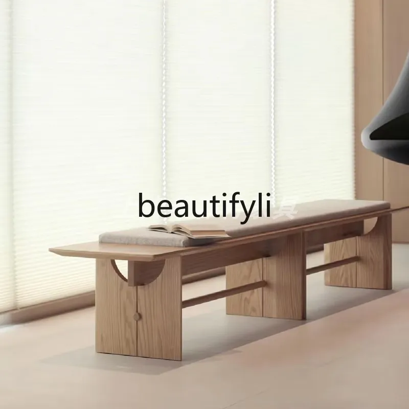 

Log style home foyer shoe change retro sofa stool home bedroom bedside stool dining table bench