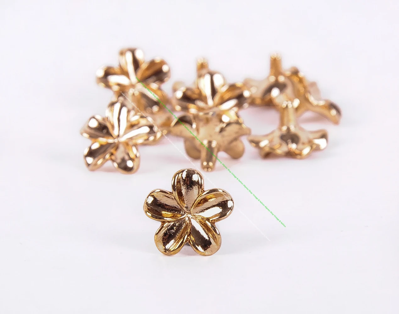 10X 13mm Cute Bling Glod 3D Flower Fasteners Rivet Leather Craft Belt Bag Stud Decor